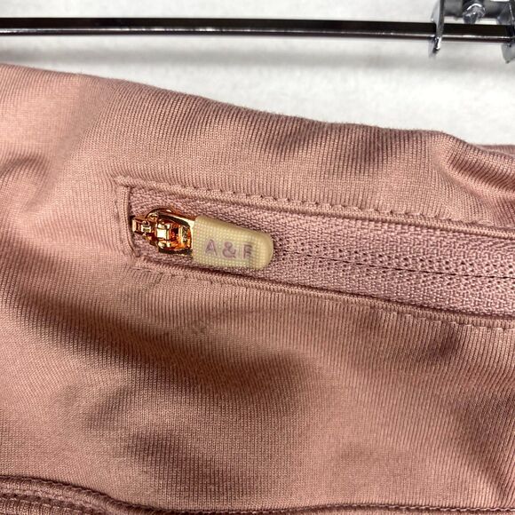 Abercrombie & Fitch Rose Pink Leggings Plastic Ribbed Side Womens Size S - Picture 9 of 14